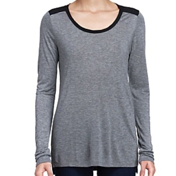 euc Vince Contrast trim slub long sleeve tee sz L - Picture 2 of 14